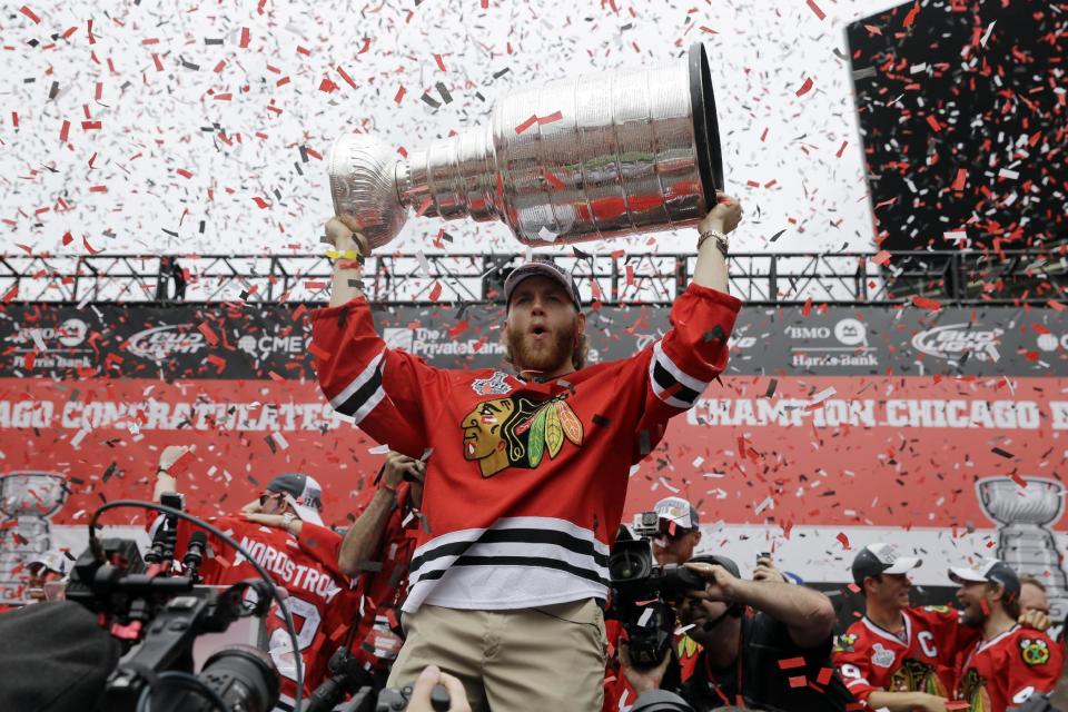 Patrick Kane's sublime skill set and willingness to pay any price to win has been a major factor in the Blackhawks' Stanley Cup success. (AP)