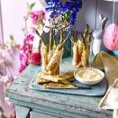 <p>These stylish canapés are super simple and equally delicious served hot or at room temperature. Use regular rather than fine asparagus spears, so that they hold their shape during cooking.</p><p><strong>Recipe: <a href="https://www.goodhousekeeping.com/uk/food/recipes/a36382939/asparagus-straws-cheats-hollandaise/" rel="nofollow noopener" target="_blank" data-ylk="slk:Asparagus Straws with Cheat’s Hollandaise;elm:context_link;itc:0;sec:content-canvas" class="link ">Asparagus Straws with Cheat’s Hollandaise</a></strong></p>