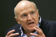 <b>Jack Welch</b><br>Former CEO of General Electric<br><br>The Bureau of Labor Statistics said the unemployment rate fell to 7.8% in September from 8.1% in August. Five minutes after the BLS release, Welch tweeted: "Unbelievable jobs numbers..these Chicago guys will do anything..can't debate so change numbers." His tweet suggested the numbers were manipulated because of the President's poor debate performance in Denver. His tweet has generated quite a bit of controversy. To clarify his "gut feelings," he wrote an op/ed in <i>The Wall Street Journal</i> entitled "I Was Right About That Strange Jobs Report."<br><br><a href="http://finance.yahoo.com/blogs/daily-ticker/jack-welch-defends-controversial-jobs-tweet-again-135457895.html" data-ylk="slk:more>;elm:context_link;itc:0;sec:content-canvas;outcm:mb_qualified_link;_E:mb_qualified_link;ct:story;" class="link  yahoo-link">more></a>