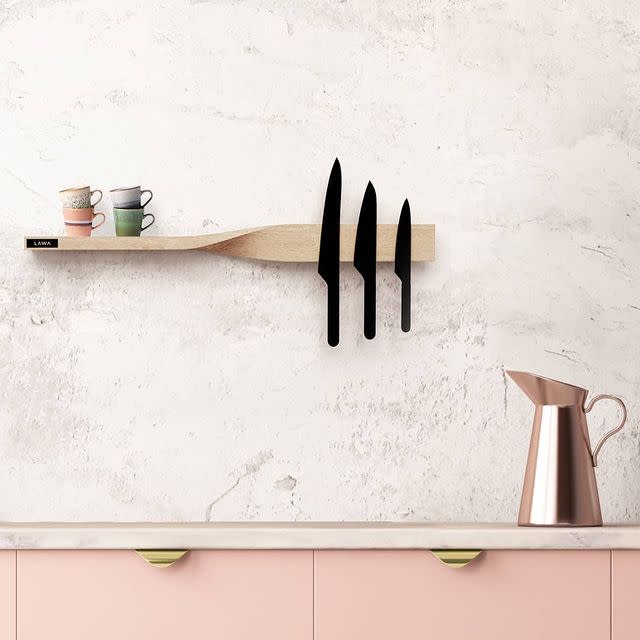 <p>If you're working with a small kitchen try and utilise the space above the counter tops. Floating shelves are a good idea (make sure they're sturdy) and a wall-mounted knife rack always looks sophisticated, even if your favourite meal is cheese on toast.</p><p><a class="link " href="https://go.redirectingat.com?id=127X1599956&url=https%3A%2F%2Fwww.etsy.com%2Fuk%2Flisting%2F974954248%2Frustic-english-elm-magnetic-knife-holder%3Fga_order%3Dmost_relevant%26ga_search_type%3Dall%26ga_view_type%3Dgallery%26ga_search_query%3Dwall%2Bknife%2Bholder%26ref%3Dsr_gallery-1-4%26frs%3D1&sref=https%3A%2F%2Fwww.cosmopolitan.com%2Fuk%2Finteriors%2Fg3725%2Fclever-storage-solutions%2F" rel="nofollow noopener" target="_blank" data-ylk="slk:SHOP NOW;elm:context_link;itc:0;sec:content-canvas">SHOP NOW</a></p><p><a href="https://www.instagram.com/p/CPyEj_yjOYH/" rel="nofollow noopener" target="_blank" data-ylk="slk:See the original post on Instagram;elm:context_link;itc:0;sec:content-canvas" class="link ">See the original post on Instagram</a></p>