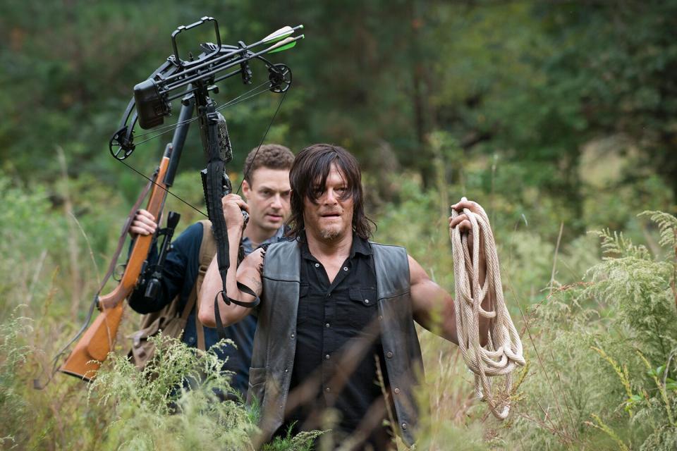 Norman Reedus as Daryl Dixon and Ross Marquand as Aaron - The Walking Dead