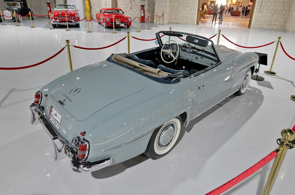 <p>As you enter the main part of the museum, pride of place is given to this gorgeous Mercedes 190SL. It's the smaller sibling to the 300SL, produced between 1954 and 1963, when the 'Pagoda' SL took over.</p>