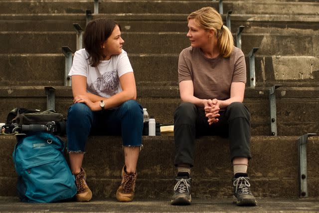 <p>A24 / Courtesy Everett </p> Cailee Spaeny and Kirsten Dunst in 'Civil War'