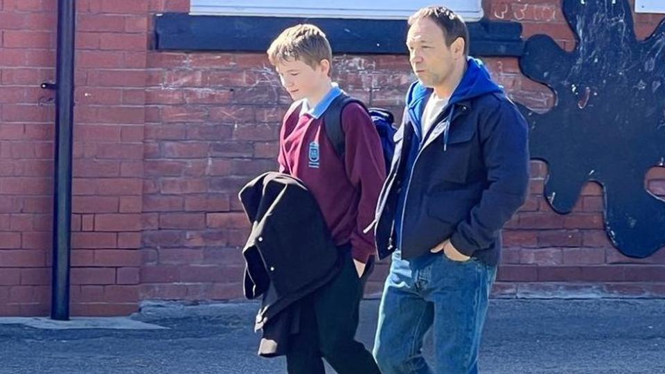 Stephen Graham and Henry Meredith acting on set