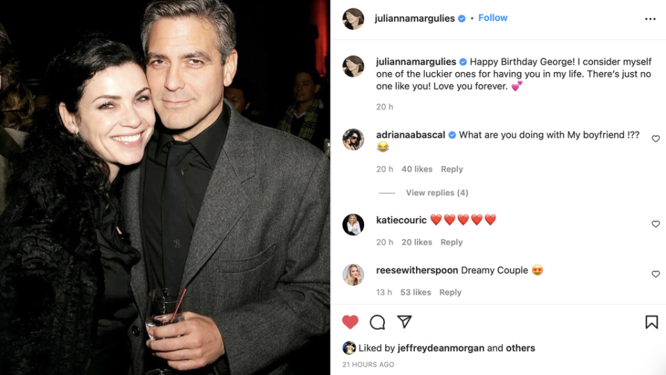 Julianna Margulies shares sweet birthday message to ‘ER’ co-star George Clooney (Instagram)