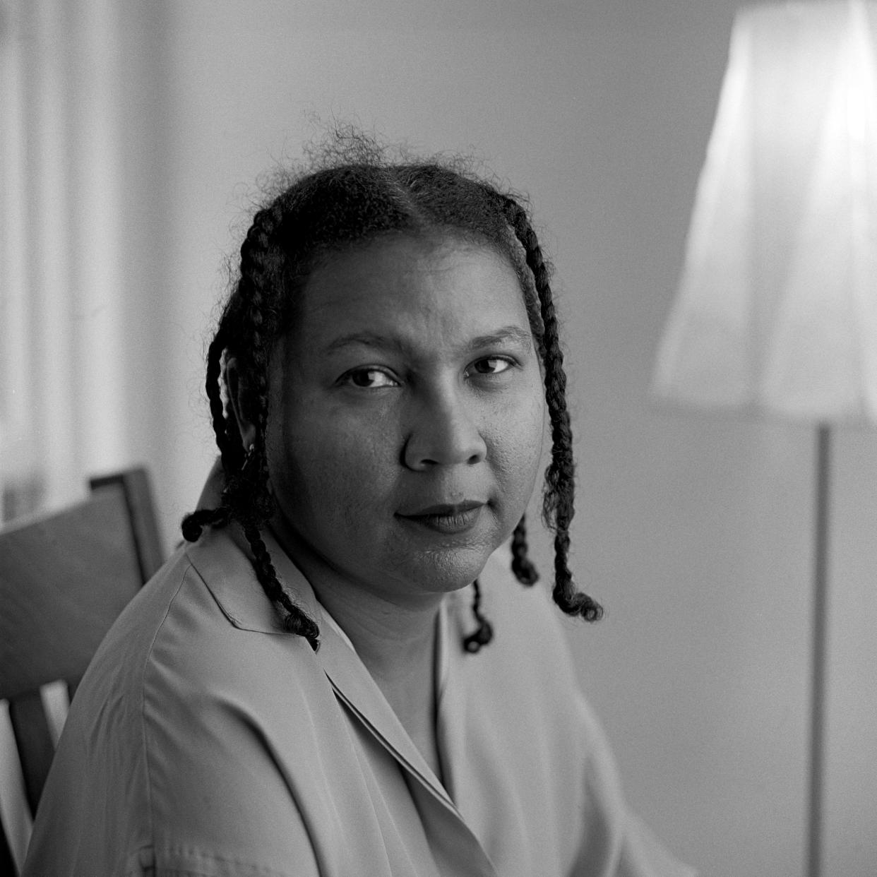 Author and cultural critic bell hooks poses for a portrait on Dec. 16, 1996, in New York. (Karjean Levine / Getty Images file)