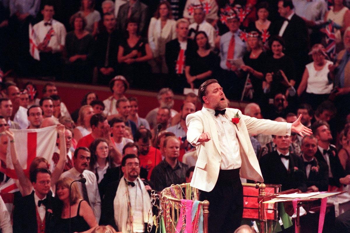 Sir Andrew Davis conducting at the Last Night of The Proms <i>(Image: PA)</i>