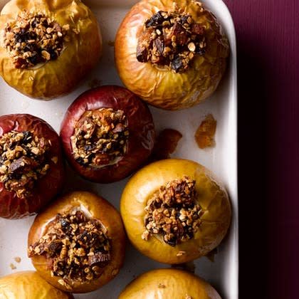 Stuffed Baked Apples with Maple Yogurt Cream