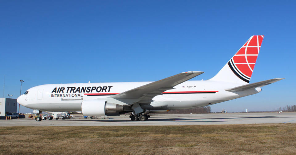 <em>Air Transport International operates freighters with its own logo for Amazon as well as customers that charter flights. (Photo: ATSG)</em>