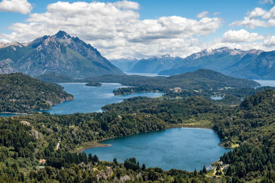 Large lakes and mountains near Bariloche, Argentina.