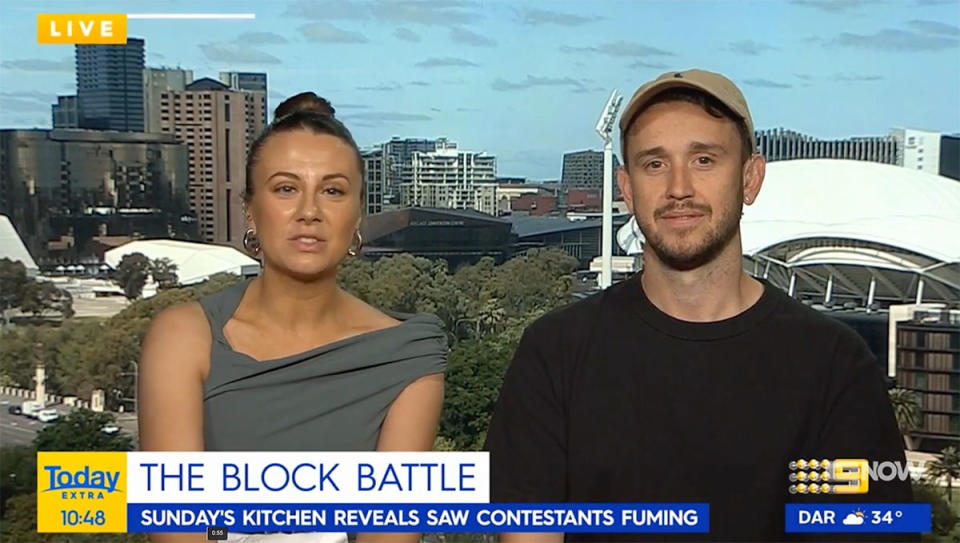 Kristy and Brett from The Block 2023 on Today Extra