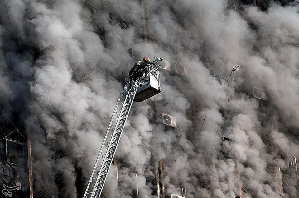 Deadly fire destroys high-rise building in Tehran, Iran