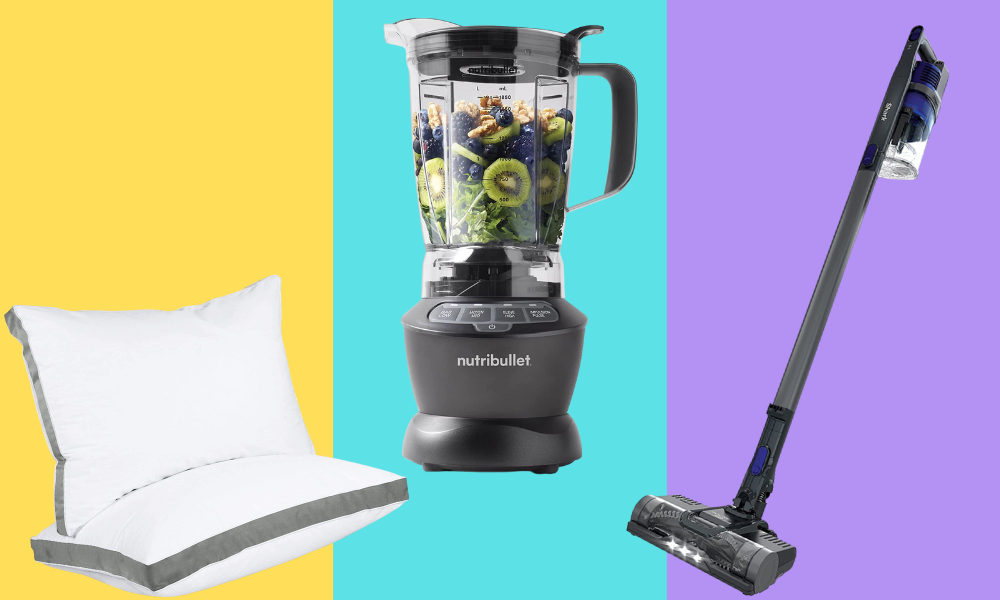 pillows, blender, vacuum