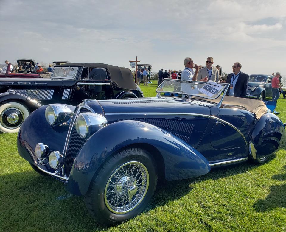 This 1937 Delahaye 135 M Competition Roadster won  first place in the Luxury Meets Sport class at last year's Audrain Newport Concours. It was Delahaye's most sporting chassis of the time.