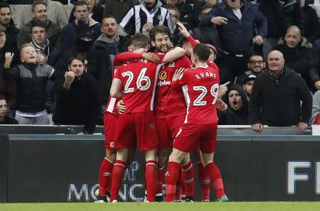 Football Soccer Britain - Newcastle United v Blackburn Rovers - Sky Bet Championship - St James' Park - 26/11/16 Blackburn Rovers' Charlie Mulgrew celebrates with team mates after scoring their first goal Mandatory Credit: Action Images / Ed Sykes Livepic