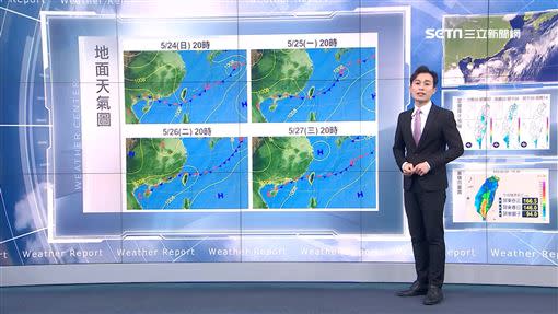 梅雨鋒面下周二移動到台灣北部。
