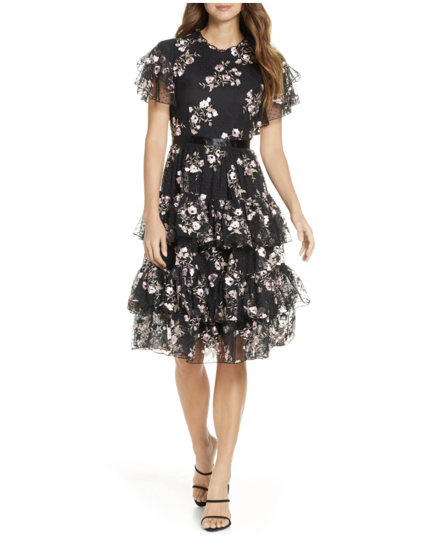 Rachell Parcell Embroidered Tiered Mesh Dress - Nordstrom, $90 (originally $