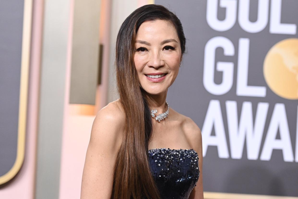 Michelle Yeoh at the 80th Annual Golden Globe Awards held at The Beverly Hilton on January 10, 2023 in Beverly Hills, California.