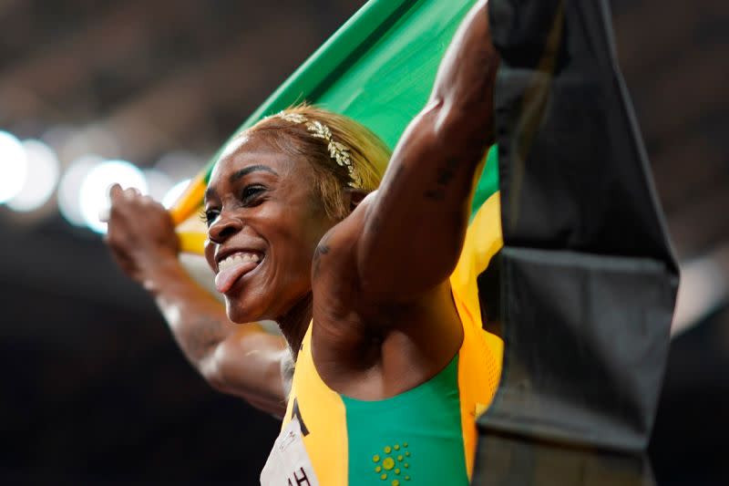 ▲牙買加名將Elaine Thompson Herah在東京奧運女子100公尺項目跑出10秒61的成績，打破奧運紀錄。（圖／美聯社／達志影像）