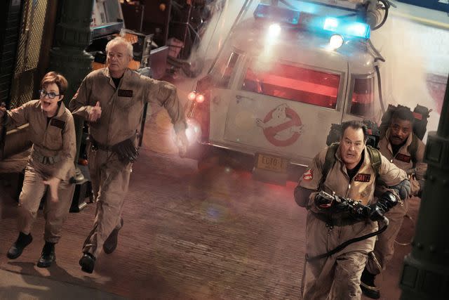 <p>Jaap Buitendijk/Courtesy of Sony Pictures</p> Annie Potts, Bill Murray, Dan Aykroyd and Ernie Hudson in "Ghostbusters: Frozen Empire"