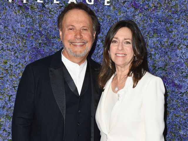 <p>Jon Kopaloff/FilmMagic</p> Billy Crystal and Janice Crystal attend Caruso's Palisades Village Opening Gala