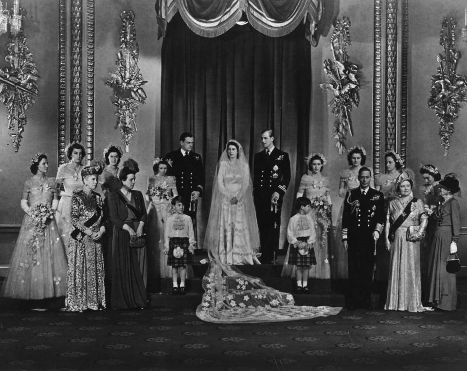 Princess Elizabeth and Prince Philip's Royal wedding family portrait, 1947