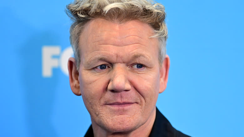 Gordon Ramsay against blue background