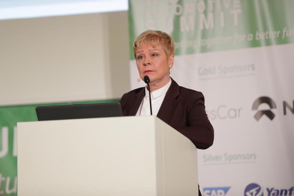 Citroen CEO Linda Jackson speaks at Women Automotive Summit, Stuttgart, June 13, 2019. Credit: Worldwide Partnerships