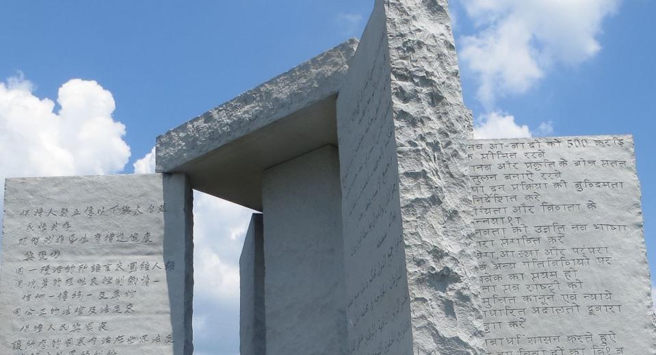 The Georgia Guidestones had messages engraved with eight languages from around the world.