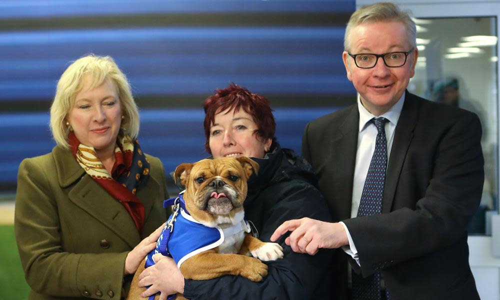 Michael Gove at Battersea Dogs Home