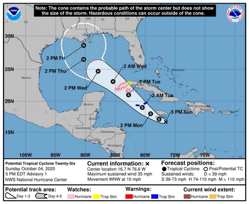 Tropical Cyclone Twenty-Six 5 p.m. advisory