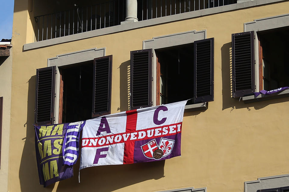 <p>General view ahead of a funeral service for Davide Astori on March 8, 2018 in Florence, Italy. The Fiorentina captain and Italy international Davide Astori died suddenly in his sleep aged 31 on March 4th, 2018. (Photo by Gabriele Maltinti/Getty Images) </p>