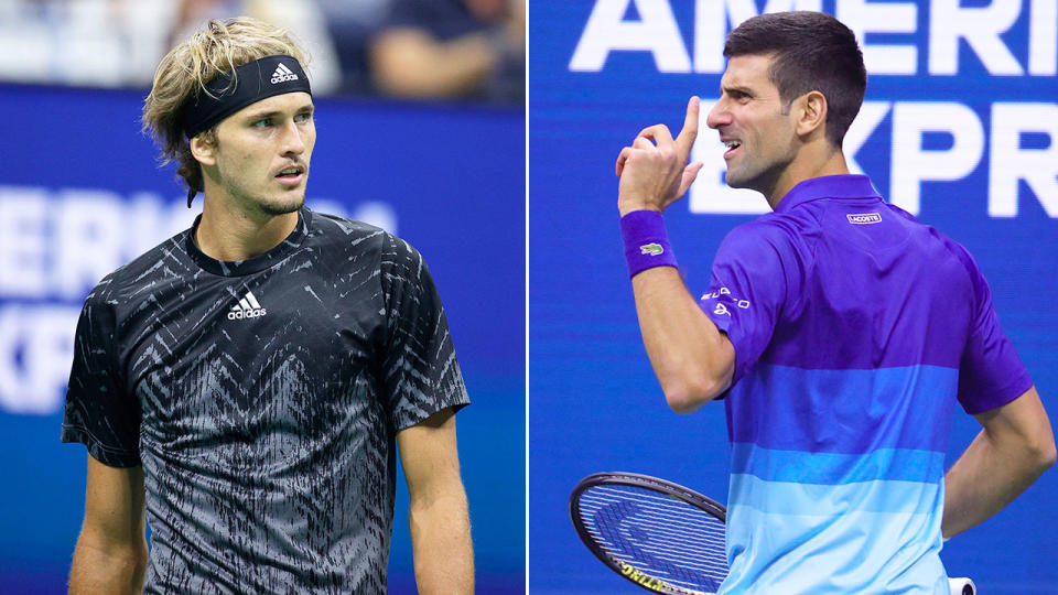 Novak Djokovic dropped the first set for the fourth time in a row at the US Open during his semi-final with Alexander Zverev. Pic: Getty