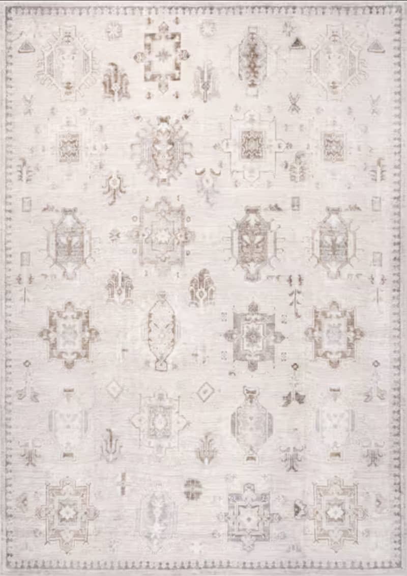 Brenda Hazy Heraldry Washable Area Rug, 5' x 8'