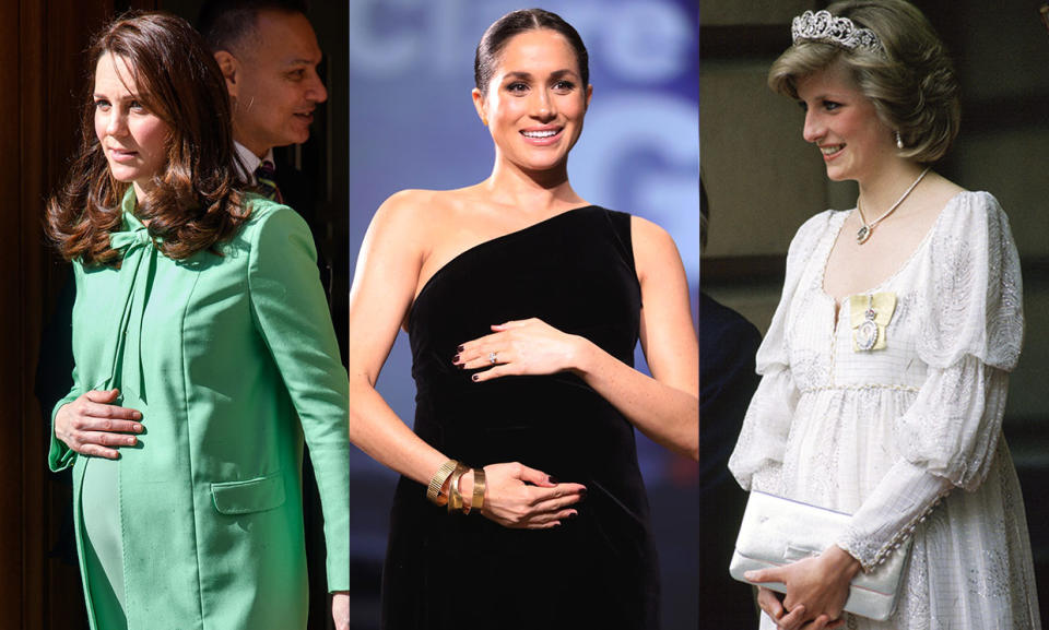All the times royal ladies have lovingly cradled their bumps like Duchess Meghan