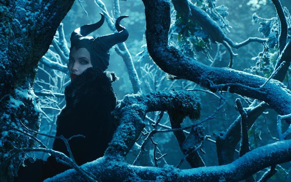 This image released by Disney shows Angelina Jolie in a scene from "Maleficent." (AP Photo/Disney)