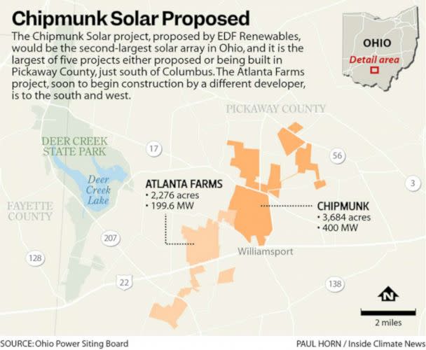 PHOTO: The Chipmunk Solar project proposed by EDF Renewables. (ABC)