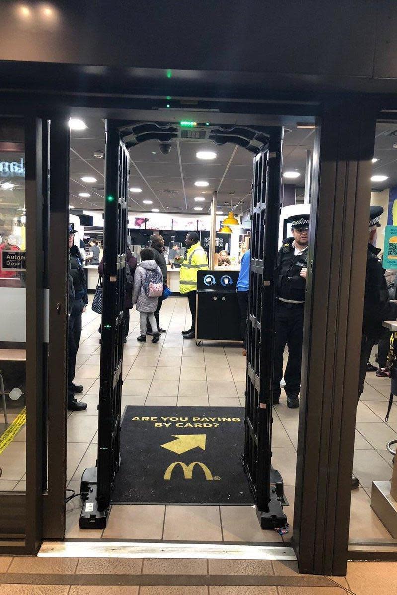 Woolwich Riverside Police has run three operations with temporary knife arches in McDonald's (Woolwich Riverside Police)