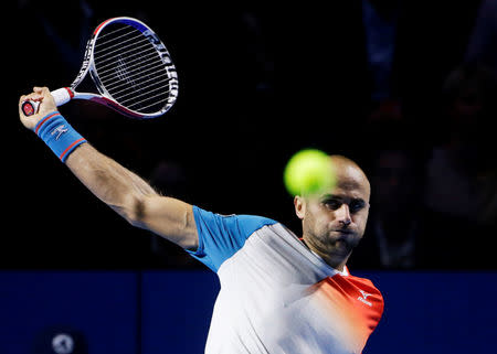 Tennis - ATP 500 - Basel Open - St. Jakobshalle, Basel, Switzerland - October 27, 2018 Romania's Marius Copil in action during his semi final match against Germany's Alexander Zverev REUTERS/Moritz Hager