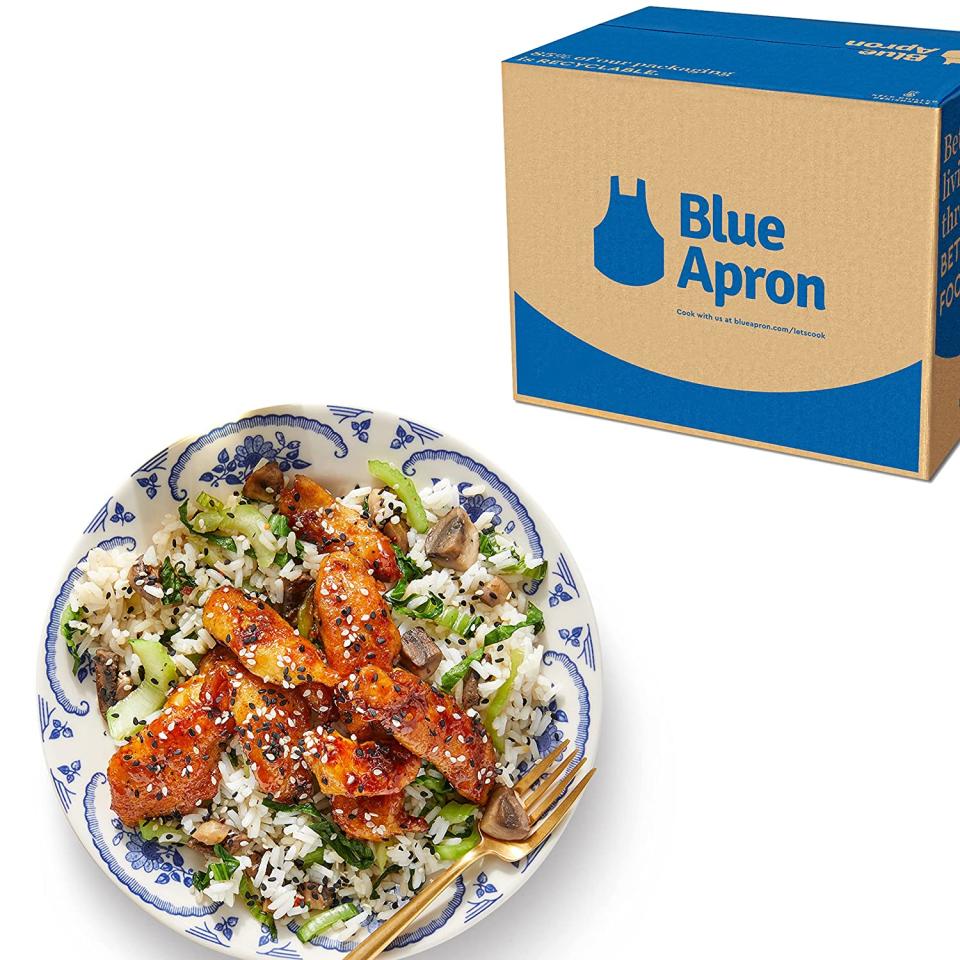 Blue Apron Glazed Chicken Family Meal Kit + Garlic Bread, 4 Servings