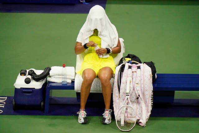 Naomi Osaka served for the match against Fernandez but lost her way 