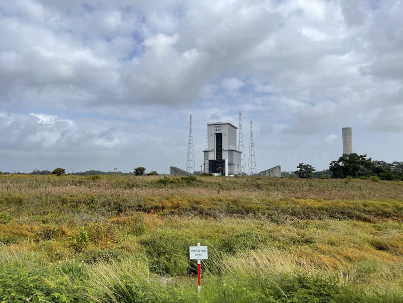 View of the Ariane 6 launchpad in Kourou, French Guiana.