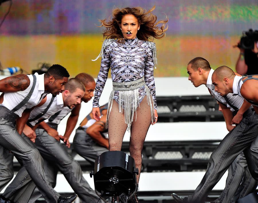 Jennifer Lopez pulled out all the stops when it came time to take the stage during the British Summer Time Hyde Park music event in London on July 14, 2013. The sultry songstress stole the show in a bedazzled leotard and fishnets.