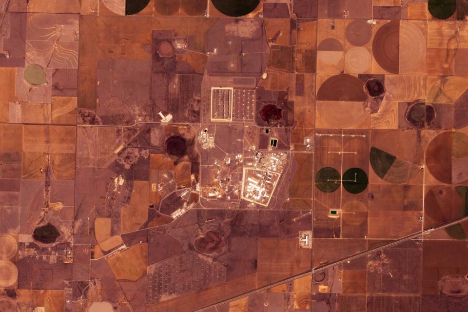 This satellite image from Planet Labs PBC shows the Pantex nuclear facility near Amarillo, Texas, on Saturday February 24 (AP)