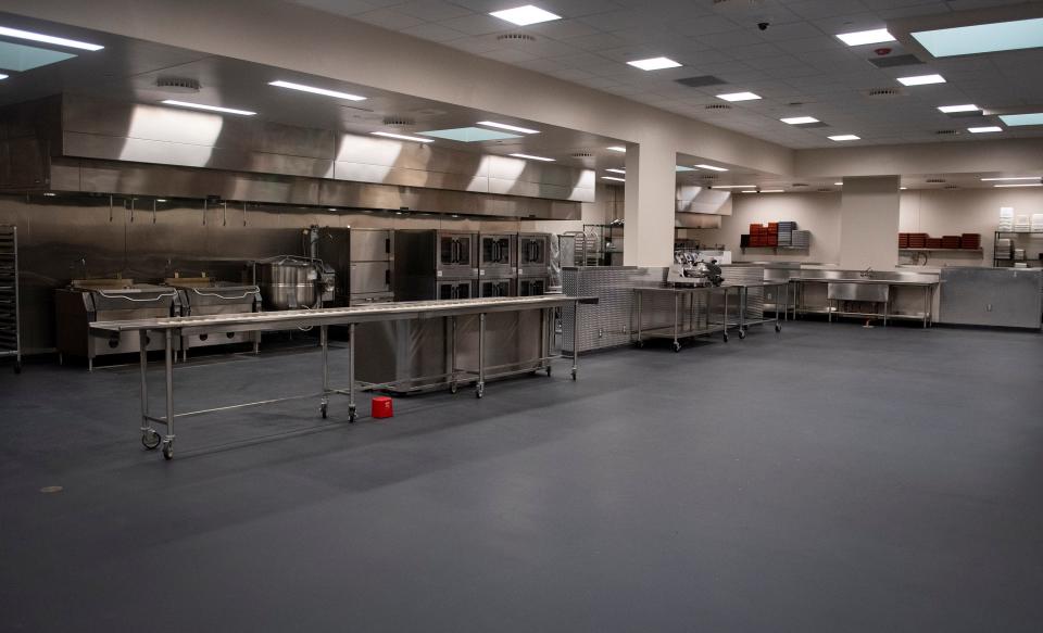 The new kitchen at the Larimer County Jail in Fort Collins, Colo., features a more open design, as well as more space.