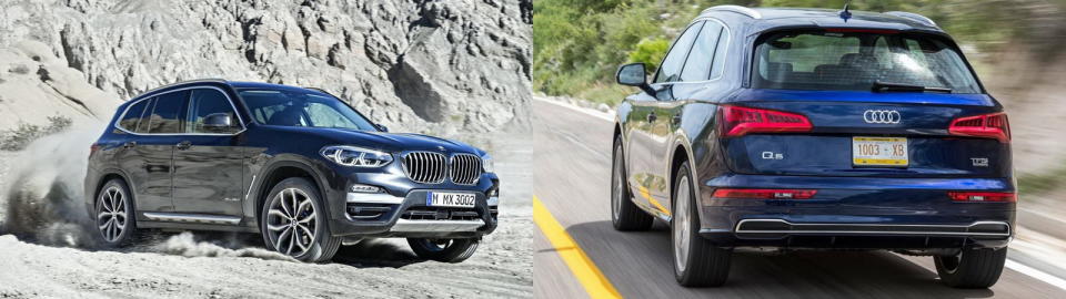 圖／BMW X3 xDrive30i運動版與Audi Q5 45 TFSI quattro Premium Plus豪華跑旅之棋逢敵手。
