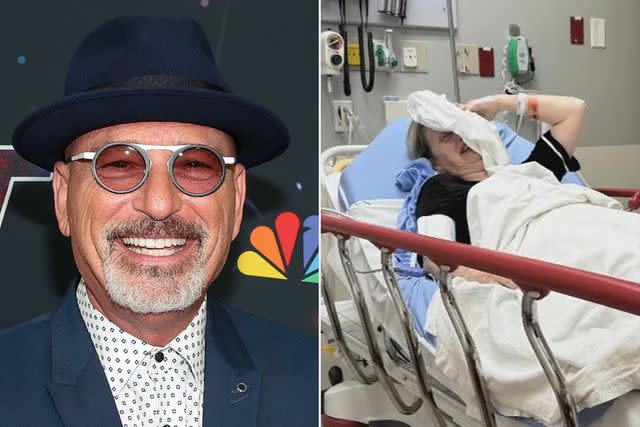 <p>John Salangsang/Variety via Getty; LiveKellyandMark/Youtube</p> Howie Mandel at the "America's Got Talent" Season 18 Live Show; Howie Mandel Shares Wife's Injuries After 'Tipsy' Fall