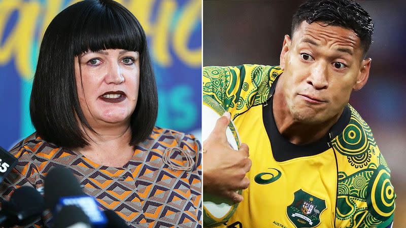 Raelene Castle has butted heads with Israel Folau ahead of their Fair Work Commission fight. Pic: Getty