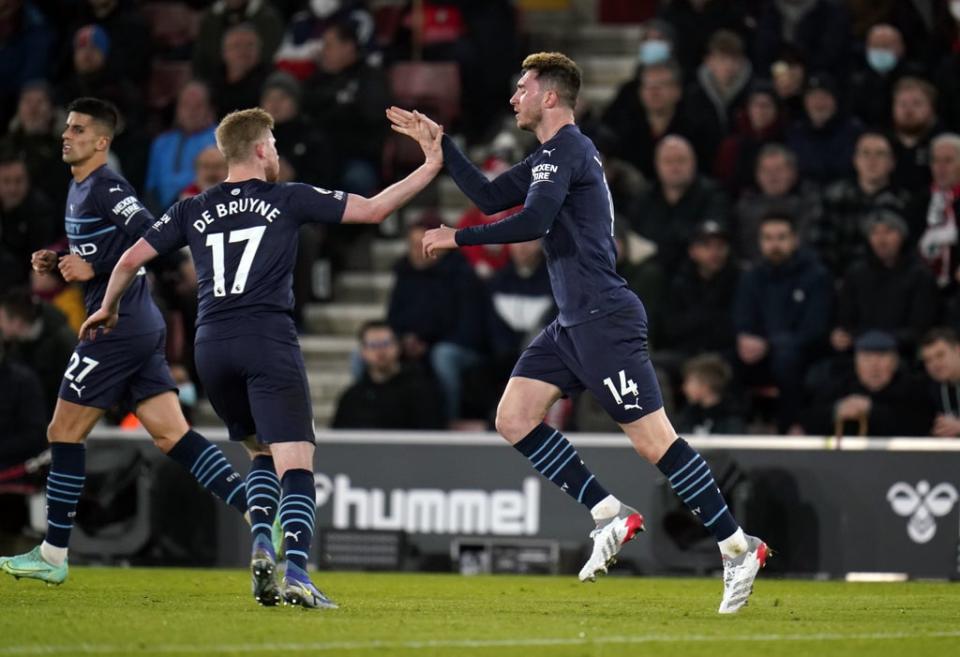 Aymeric Laporte (right) has urged Man City to maintain their focus (Andrew Matthews/PA) (PA Wire)