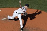 Boston Red Sox's Nick Pivetta pitches during the fifth inning of a baseball game against the Toronto Blue Jays, Saturday, June 12, 2021, in Boston. (AP Photo/Michael Dwyer)